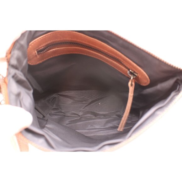 Kodiak Koyuk Woven Leather Wristlet Clutch Purse Zipper Closure Camel Brown - Picture 6 of 10